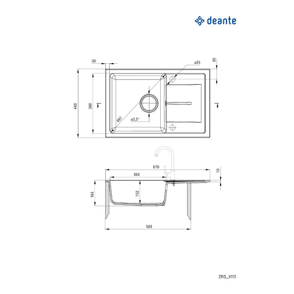 Deante sudopera Leda 67/BL/O ZRD 2113 - kupi online