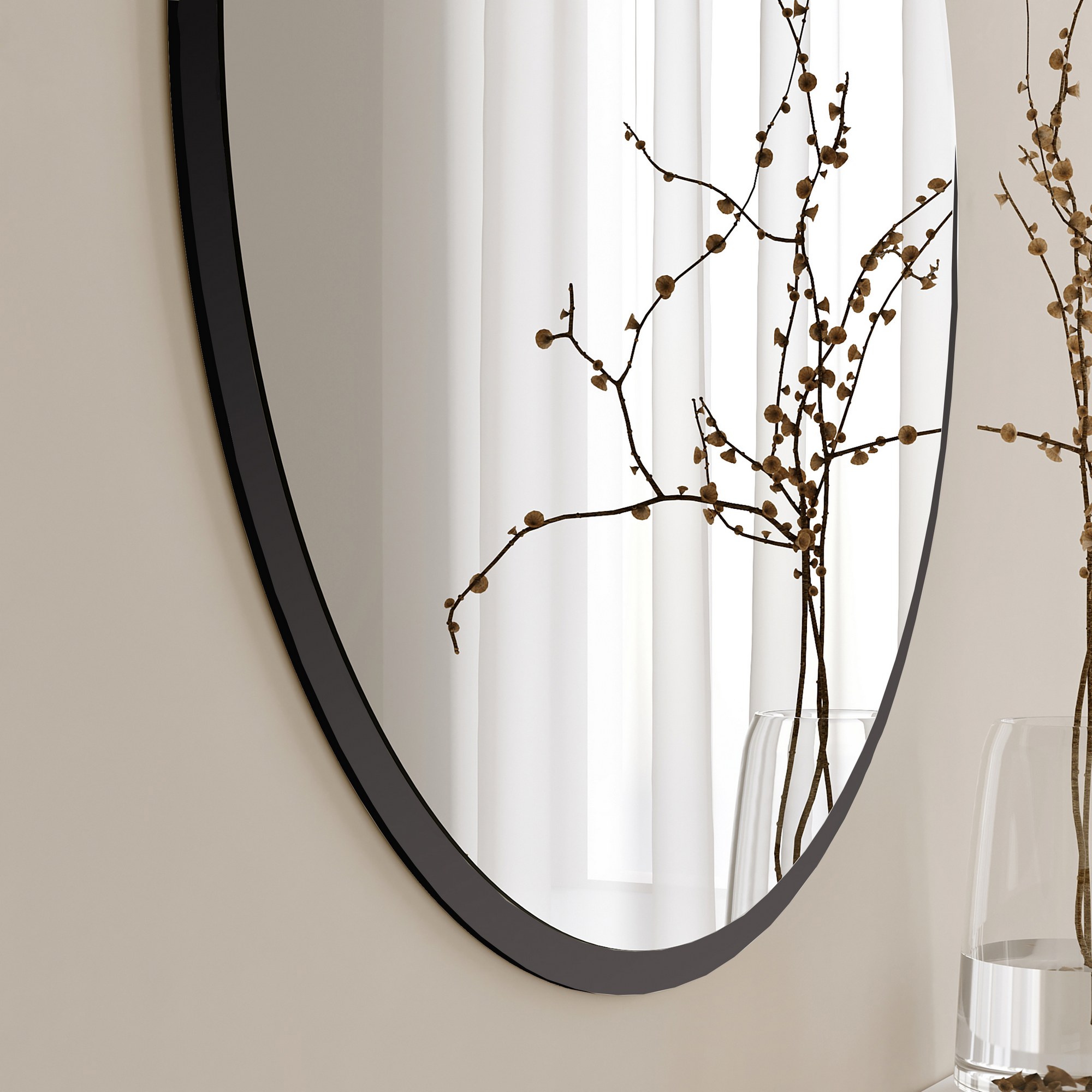Yuvarlak Mirror - Black