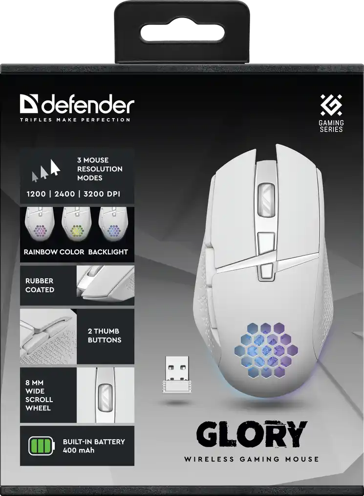 Bežični miš Defender Glory GM-514 White