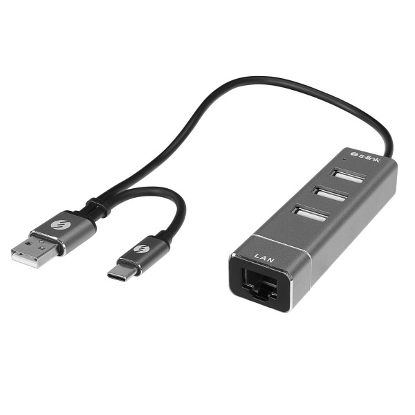 Adapter USB S-link SW-U222 USB 2.0/USB-C na LAN 10/100Mbps