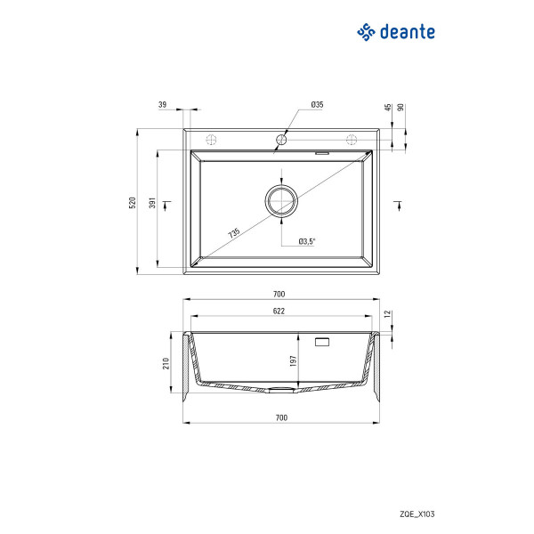 Deante ERIDAN sudopera ZQE T103