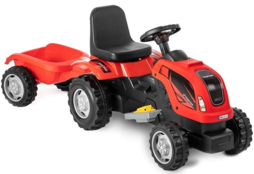 MMX Traktor na pedale sa prikolicom na akumulator Crveni
