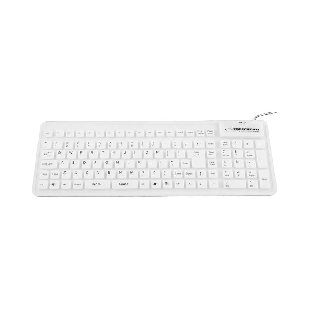 ESPERANZA EK126W TASTATURA SILIKONSKA ZA TABLET I KOMPJUTER BELA