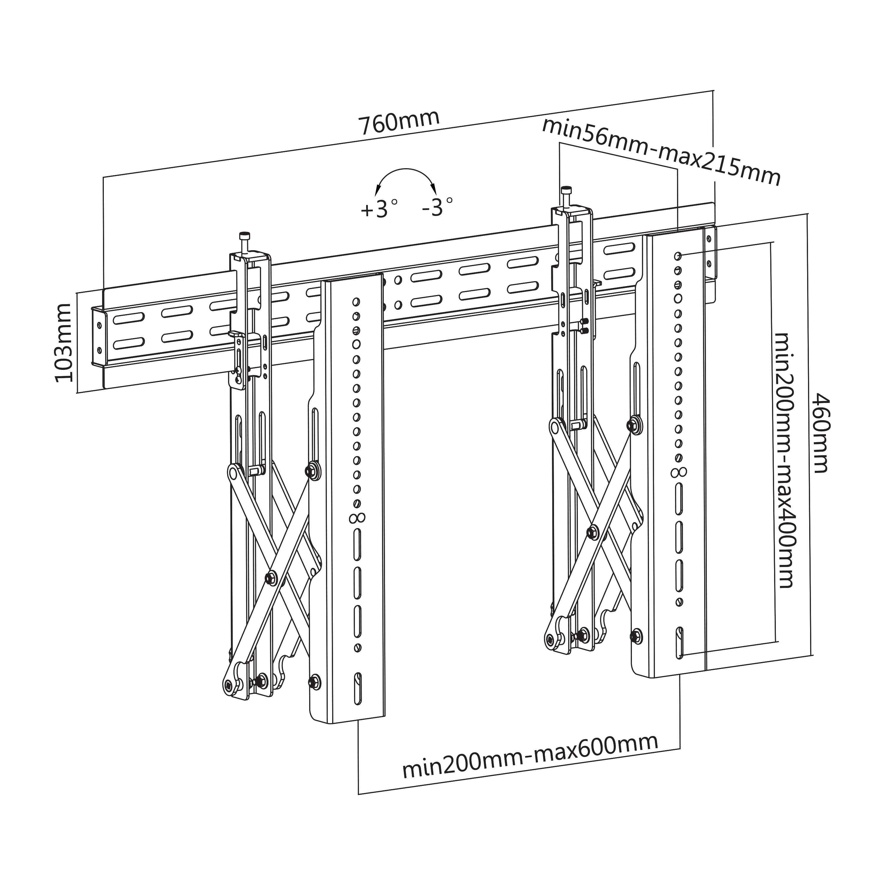 S BOX LVW02-46F, Nosac za video wall