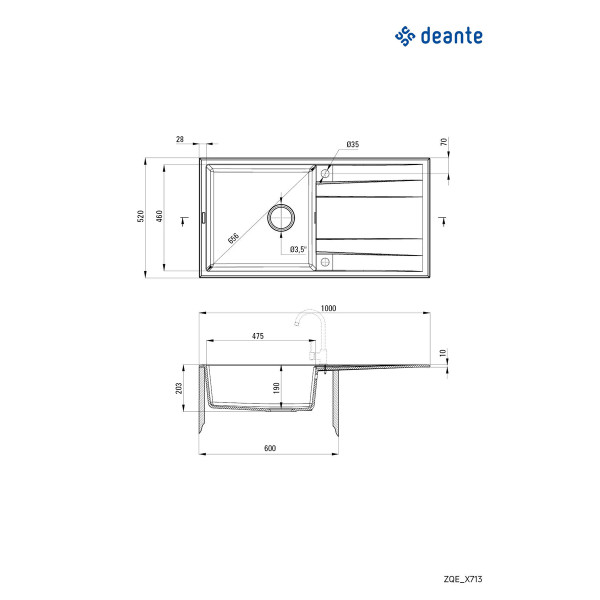 Deante sudopera Eridan 100/MGR/O ZQE S713