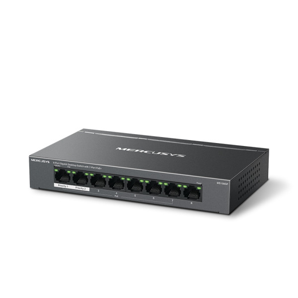 LAN Switch Mercusys MS108GP 8-port 10/100/1000 / 7PoE