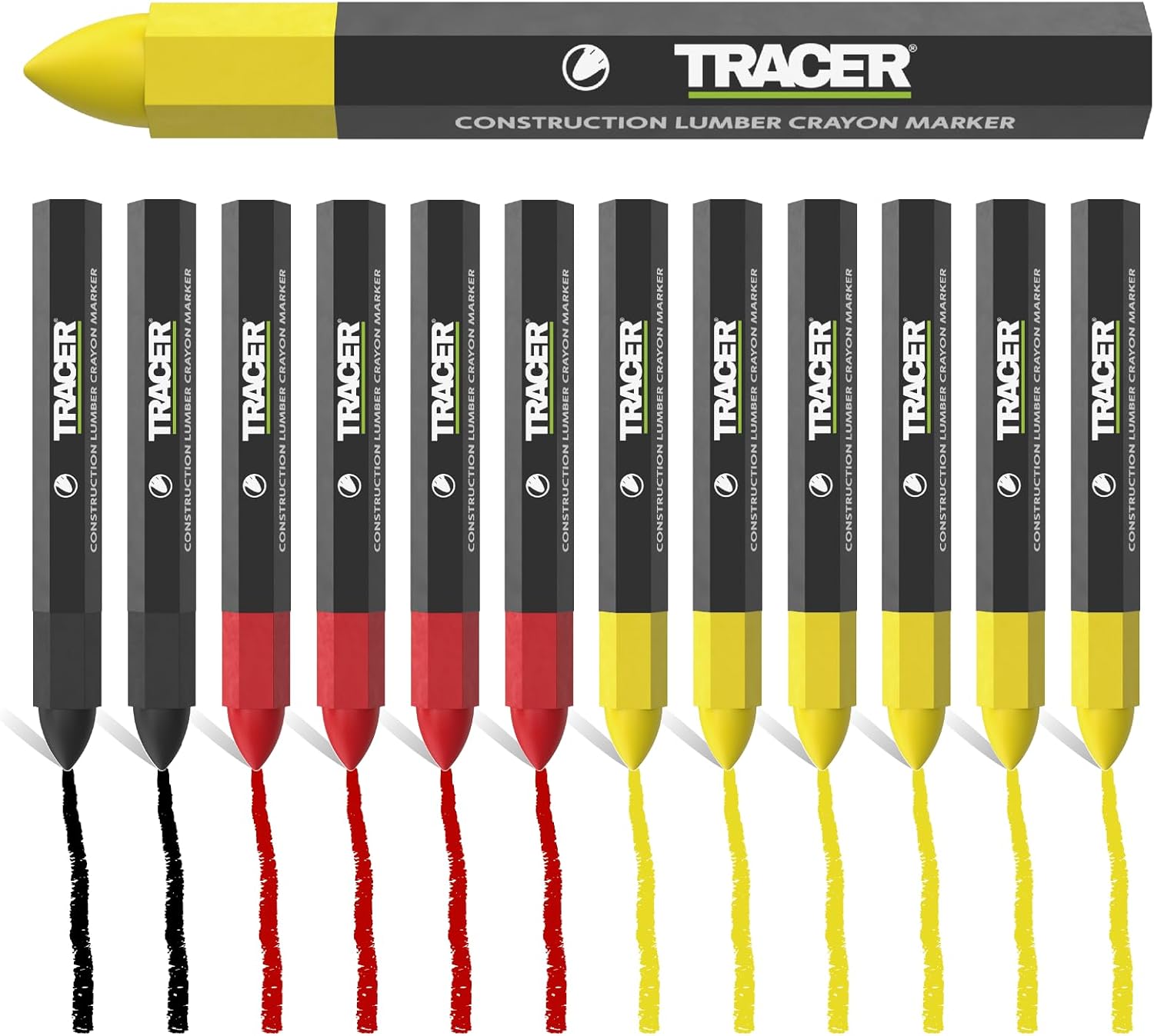 TRACER ACMK1 Set mešanih kreda – 12 komada (2 crne, 4 crvene, 6 žutih)