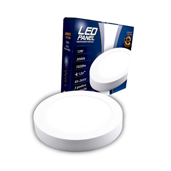 Led Panel LUMNPO-12W 3000K Nadgradni-Okrugli 1020 lm