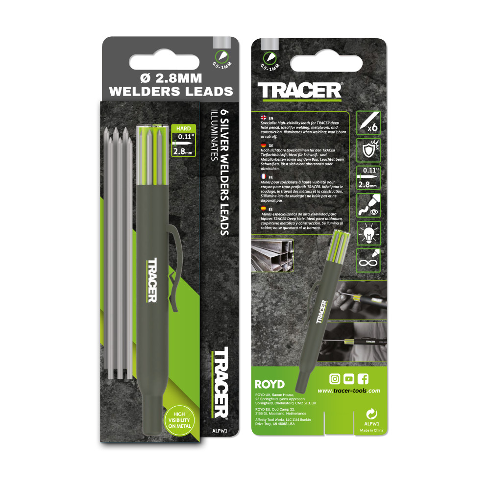 TRACER ALPW1 Pro grafitne mine za zavarivače, 2,8 mm – srebrne