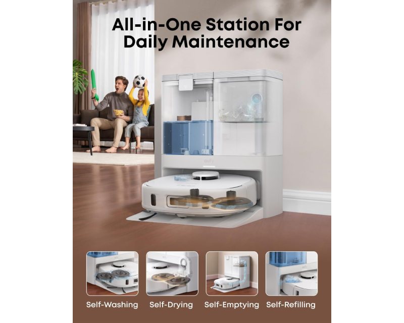Eufy Omni X10 Pro MopMaster Robot Usisivač sa bazom beli