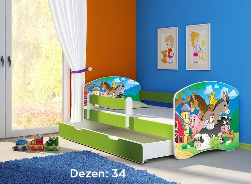 Krevet za decu Green sa fiokom 180x80 acma 2 34