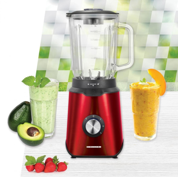 Blender HEINNER HBL-1000RED 1,5l/1000W/slaklena čaša/crveni