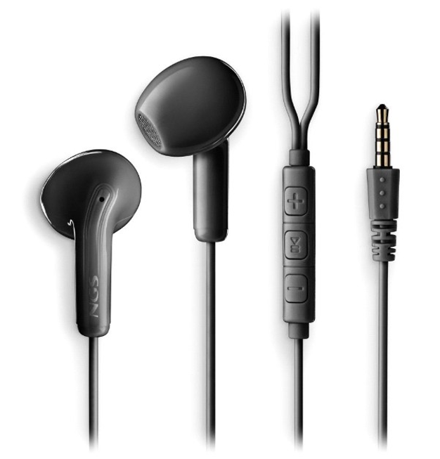 NGS Headset In Ear Cross Flip Mic Black