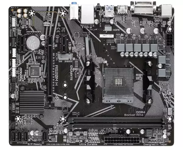 Matična ploča AM4 Gigabyte A520M H RGB DVI/HDMI/M.2