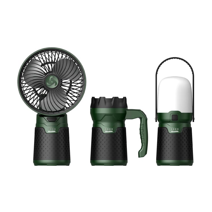 ISKRA ERO akumulatorski kamperski set, ventilator+lampe
