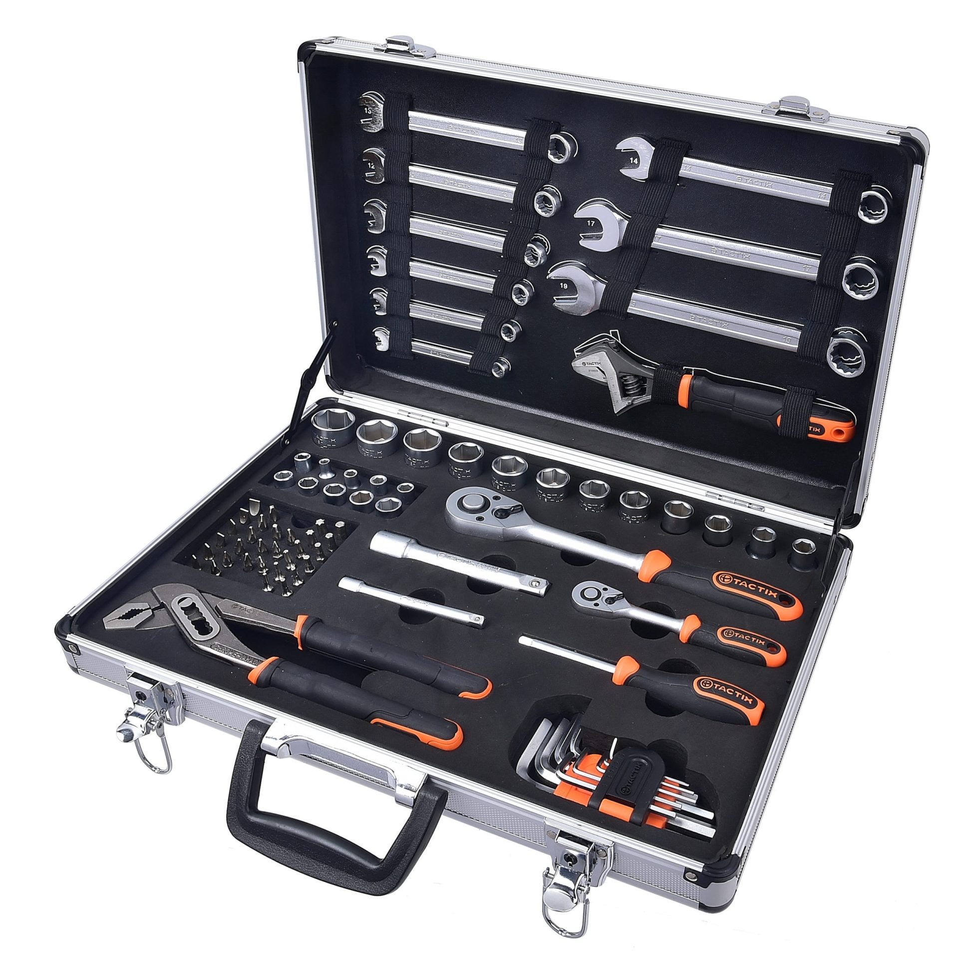 TACTIX Set 77 del. alata i nasadnih ključeva sa čegrtaljkama 1/4"-1/2" HEX/mm