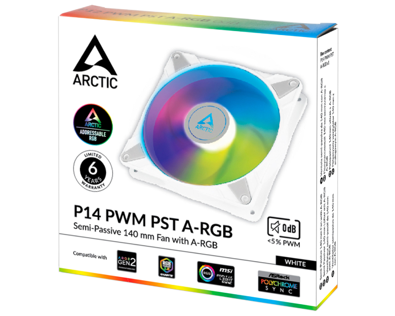 P14 PWM PST A-RGB 140mm ventilator beli (ACFAN00276A)