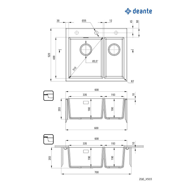 Deante Sudopera Eridan 60/MGR/1.5 ZQE S503