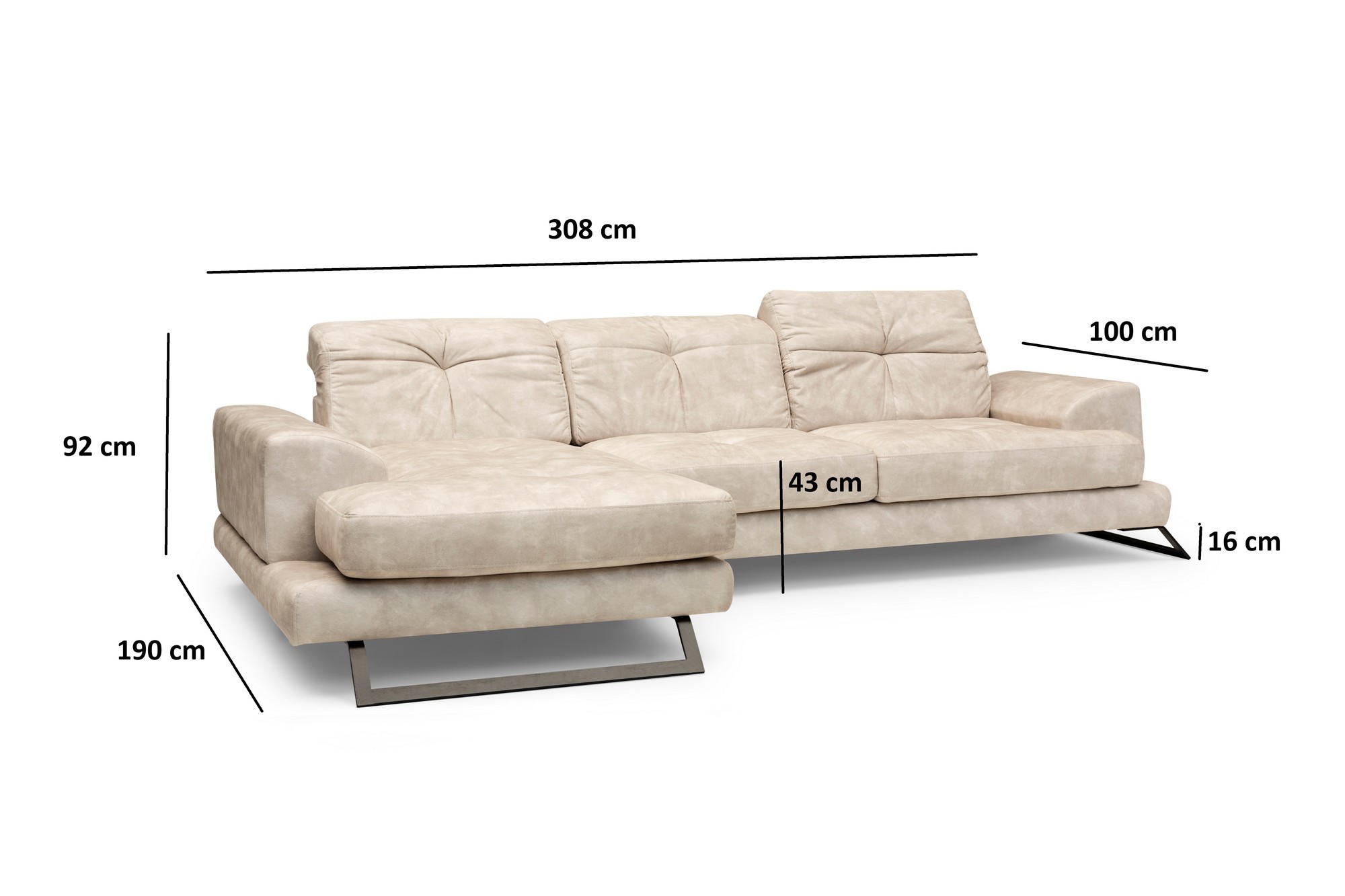 Frido Corner Left (Chl+3R) - Beige