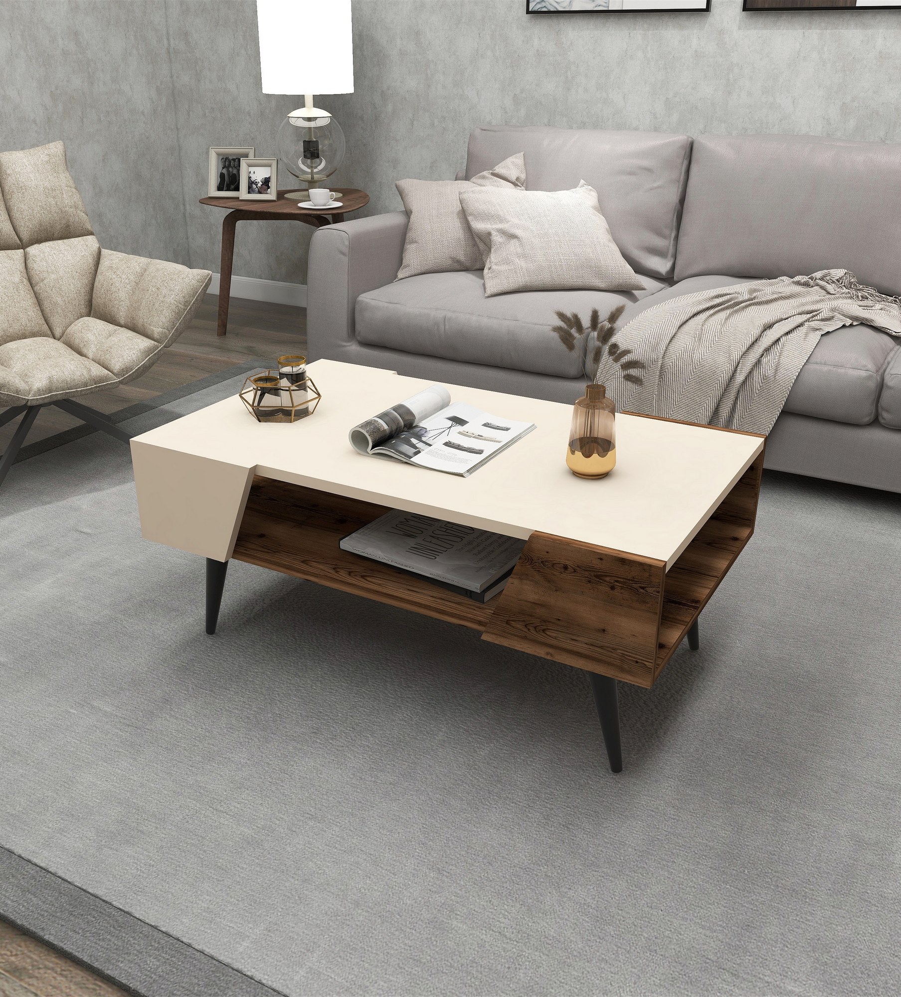 Aren - Beige, Light Walnut Beige Light Walnut