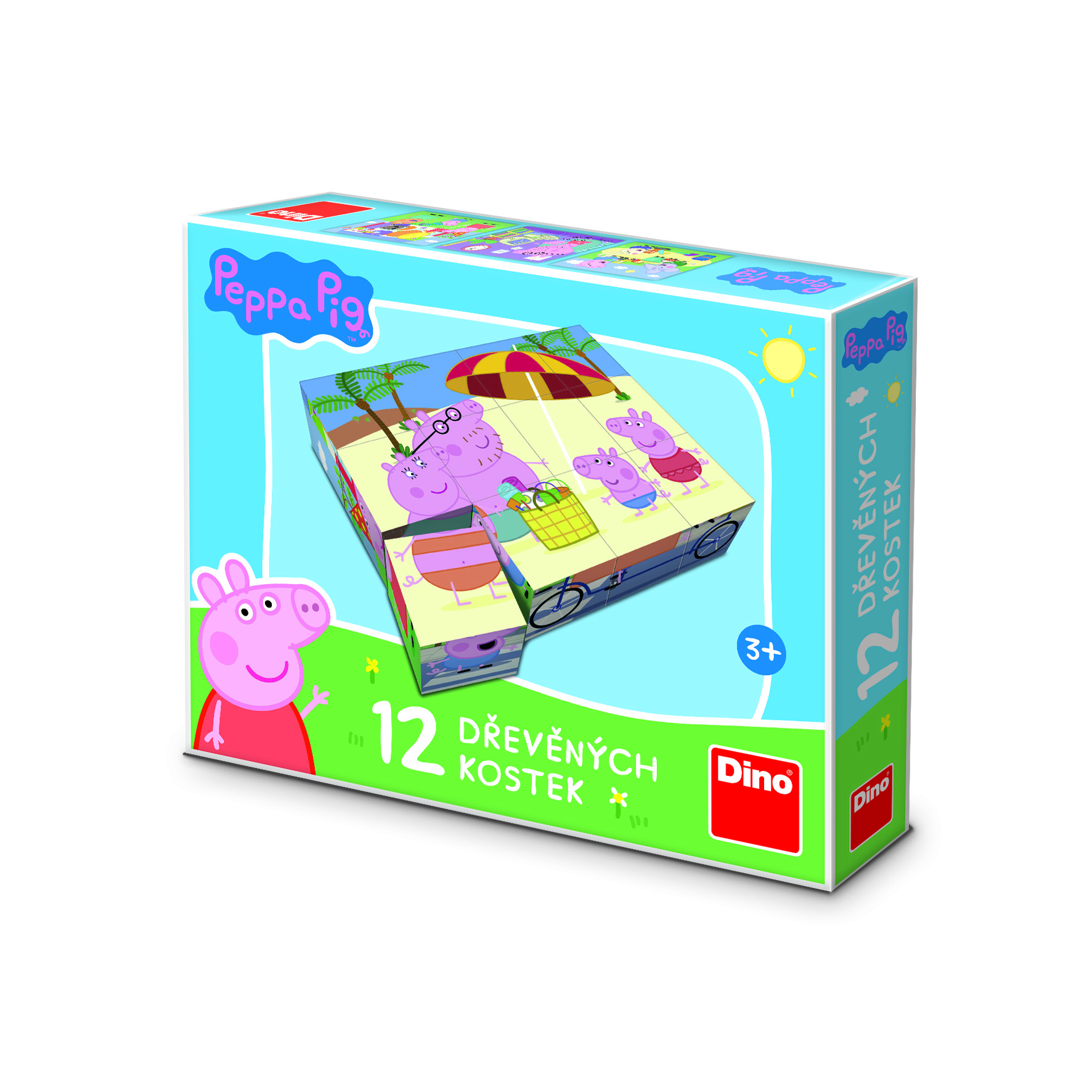 DINO PEPPA PIG DRVENE KOCKICE 12 KOMADA