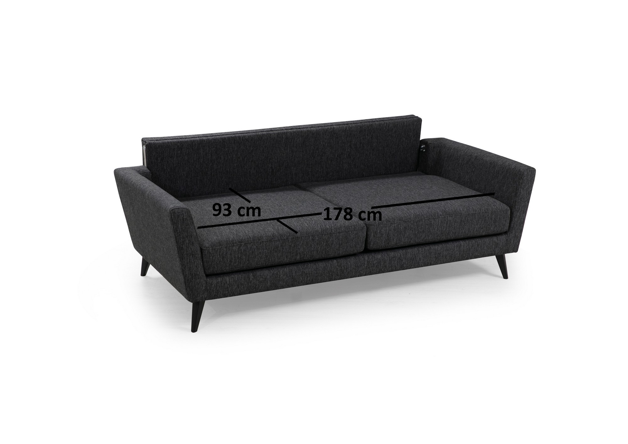 Mayorka 3 Seater Dark Grey