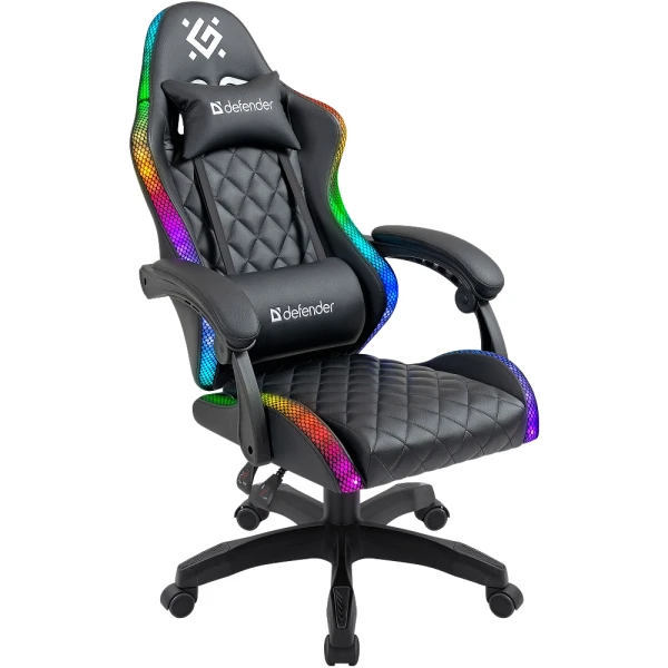 Gaming stolica Defender Energy/RGB/eko koža/do 100kg/crna