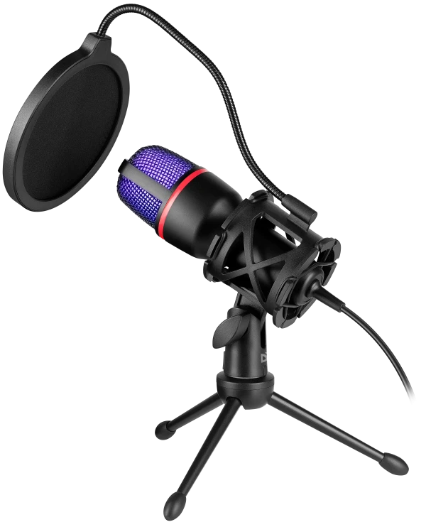 Gaming stream mikrofon Defender Forte GMC 300 3.5mm 1.5m kabl ljubicasti