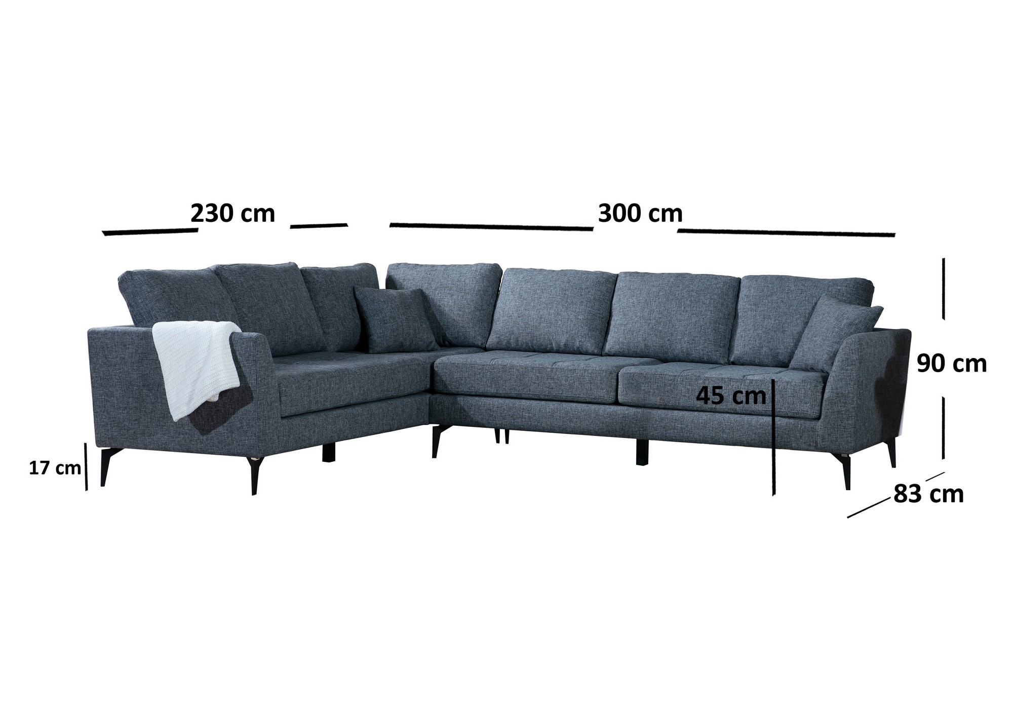 Tempo Corner Left (3+3R) Dark Grey