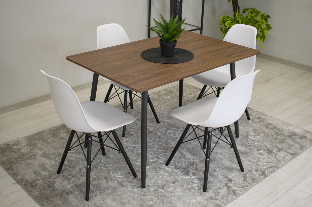 MILANO SET 4 STOLICE WHITE BLACK