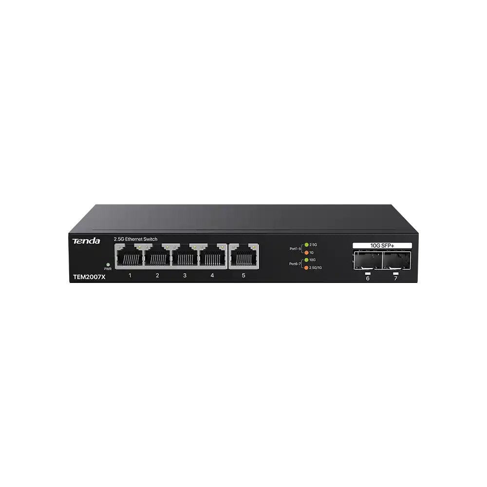 Svič 2.5Gbps 5-port Tenda TEM2007X Metal case/2x10G SFP+