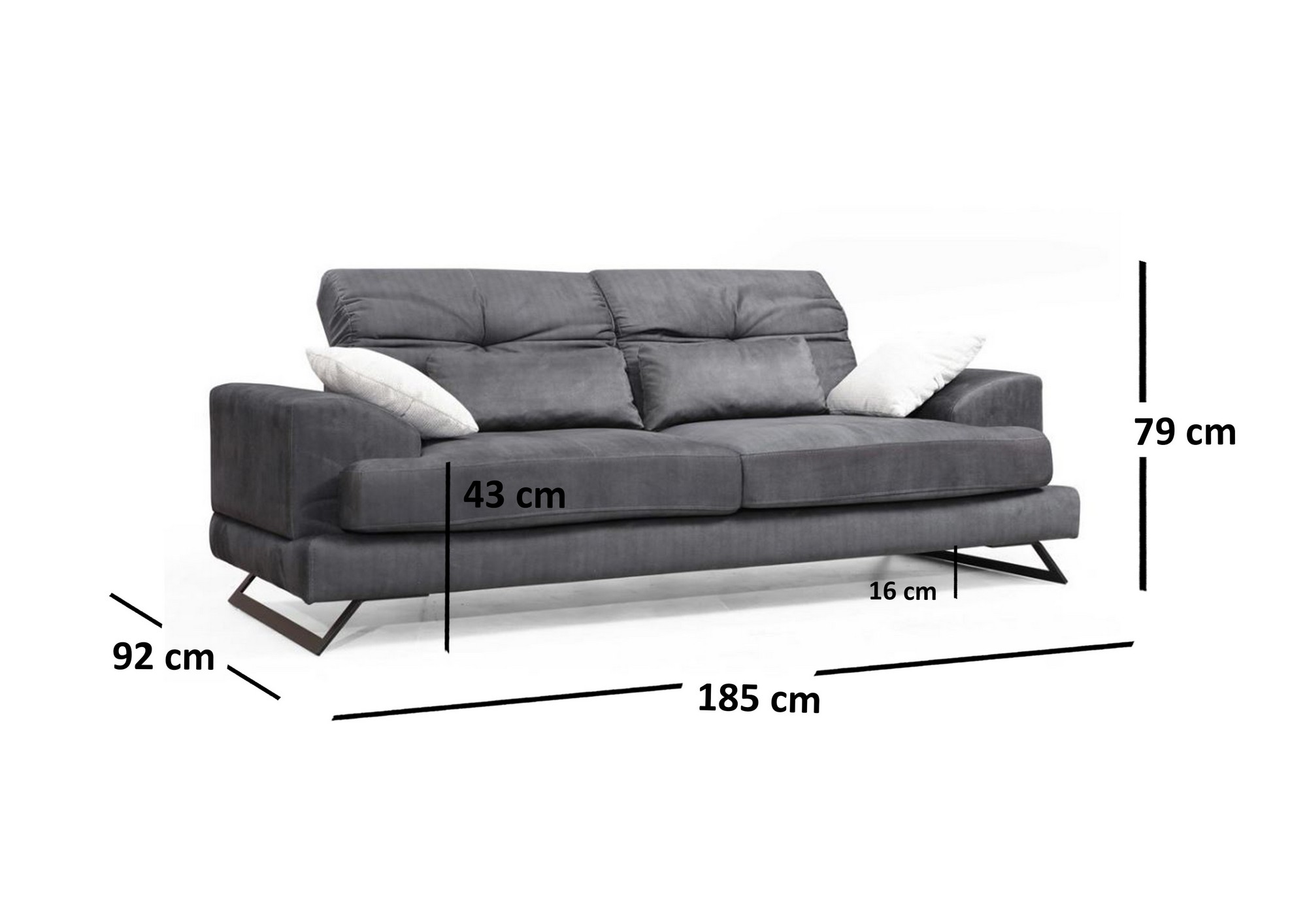 Frido 2 Seater Anthracite