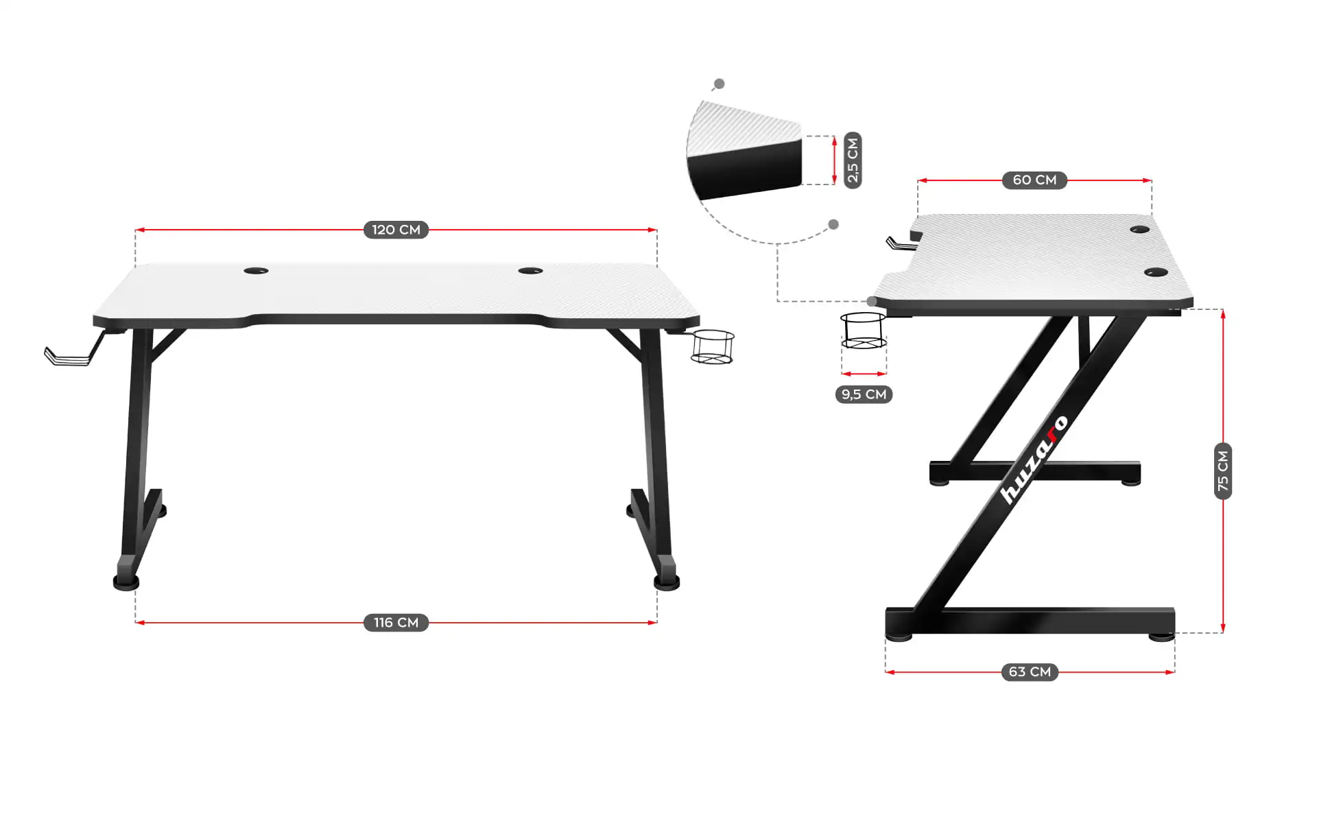 Huzaro Gaming Sto Hero 2.5 120x60cm Beli