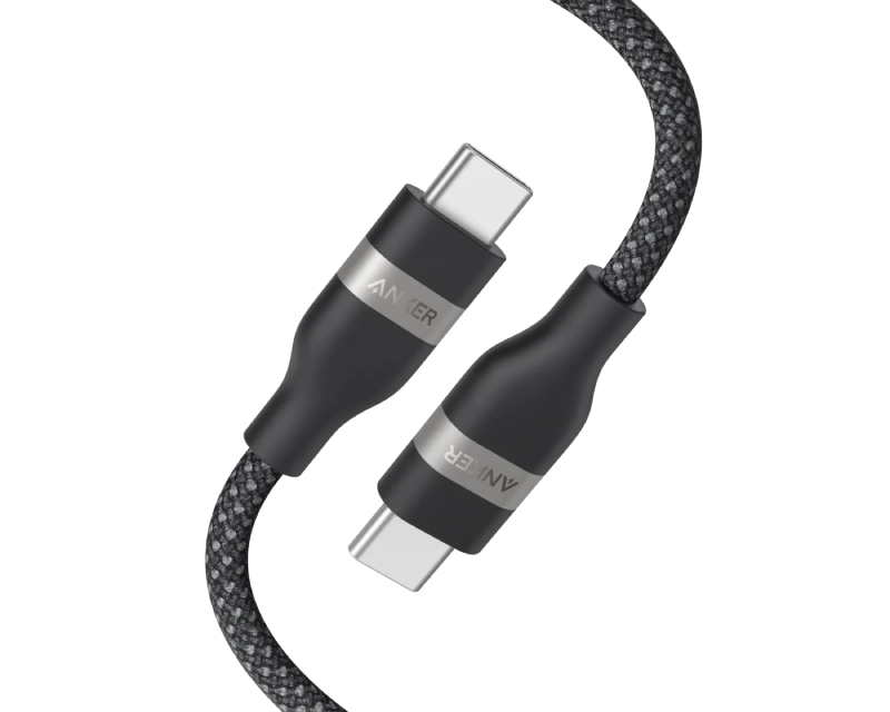 USB tip-C kabl M/M 0.9m, za Super brzo punjenje 240W/480Mbps, pleteni, crni