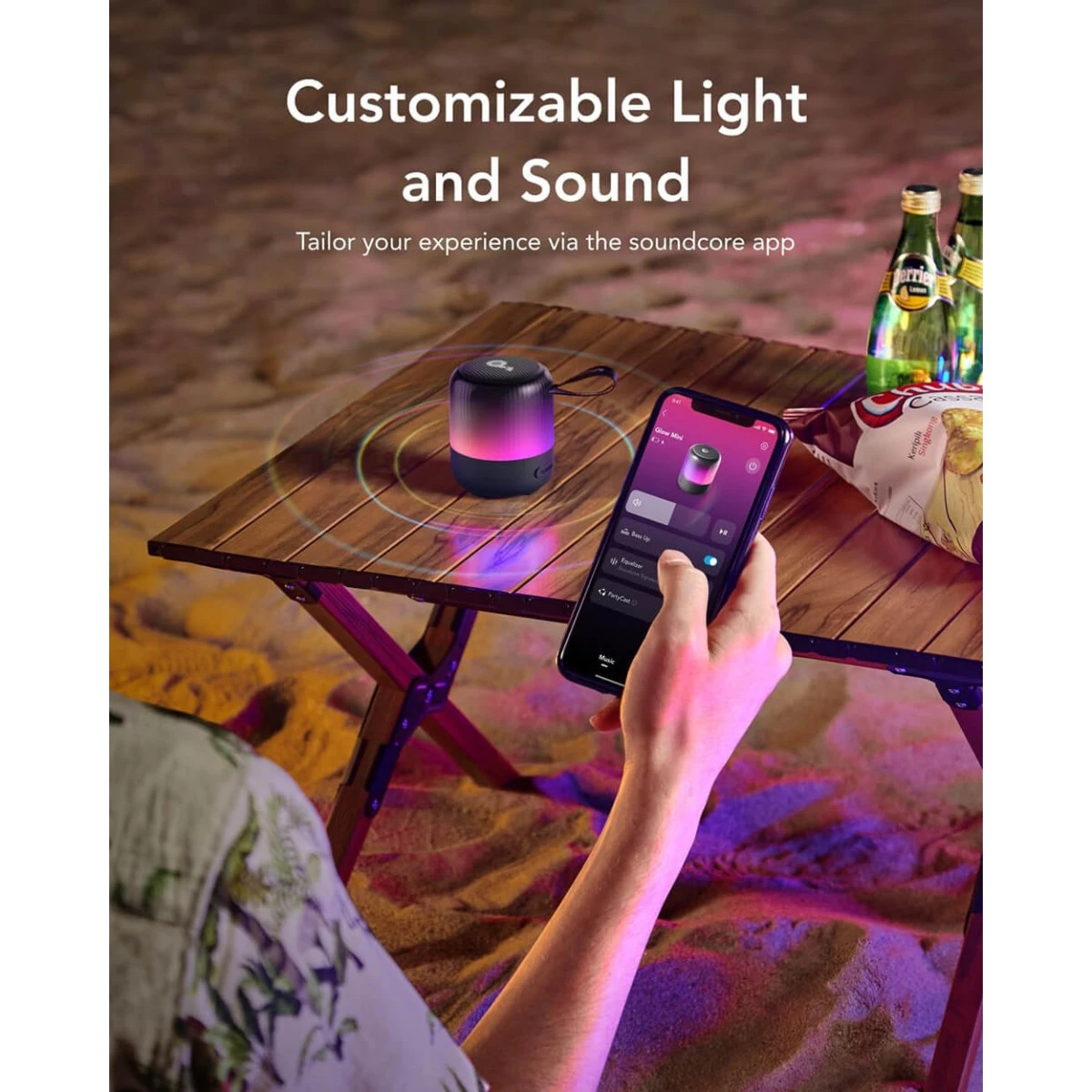 Anker Soundcore BT zvučnik Glow Mini + kabl type-C na type-C crna
