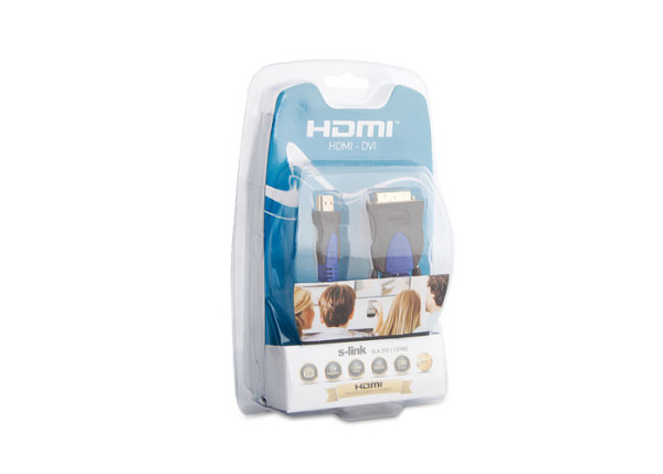 Kabl S-link SLX-310 HDMI na DVI 24 + 1M Gold 1,5m