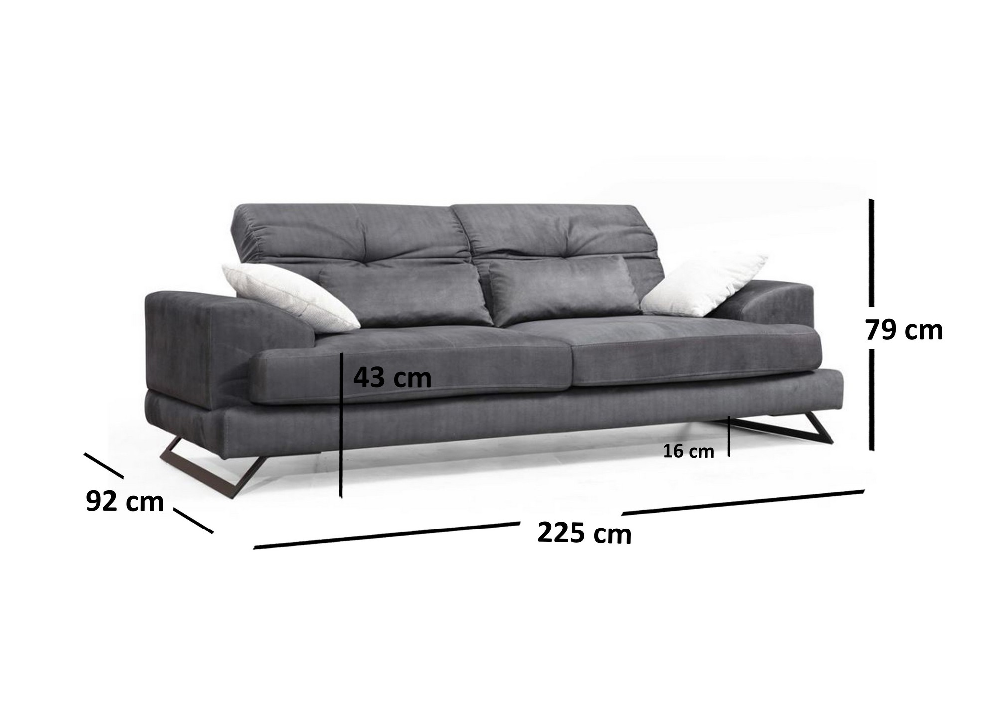 Frido 3 Seater Anthracite