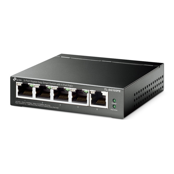LAN Switch TP-LINK TL-SG105PE 5port 10/100/1000Mbps/4PoE/Metal