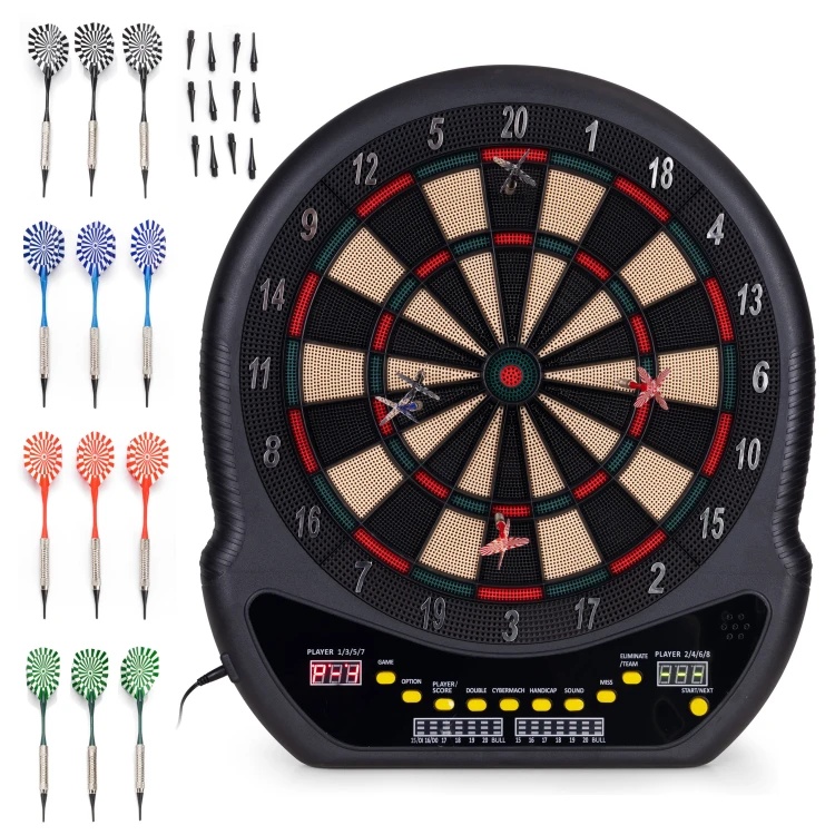 Elektronski pikado 48 cm sa LCD ekranom, 27 igara, set sa 12 pikada