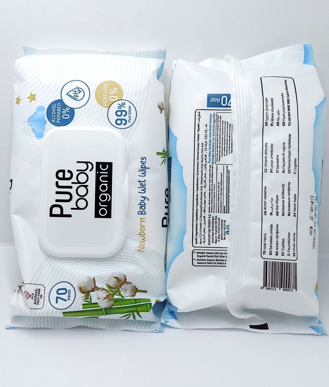 PURE BABY NEWBORN vlazne maramice 70/1 - Pakovanje od 24