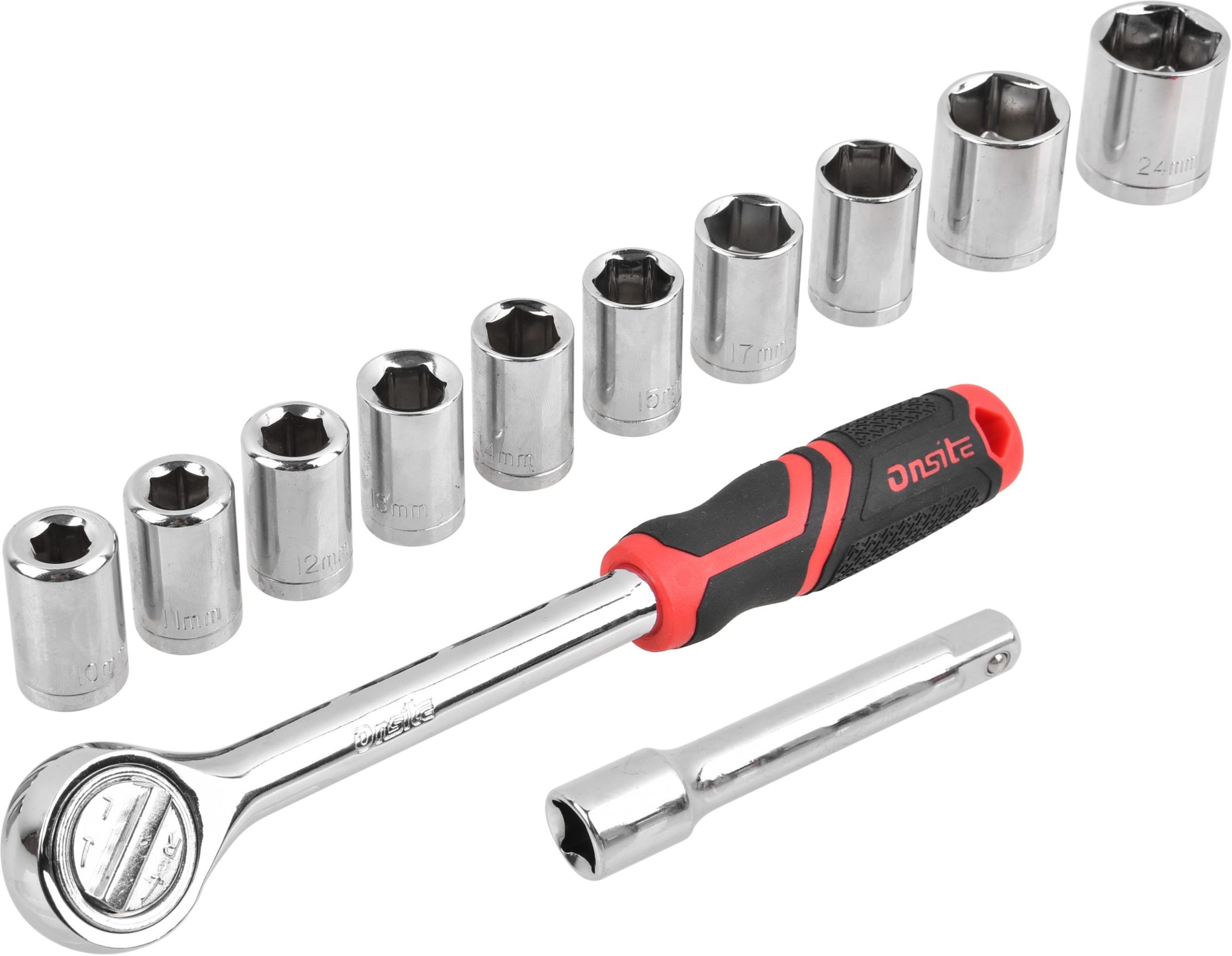 ONSITE Set 12 del. nasadnih ključeva sa čegrtaljkom 1/2" HEX/mm