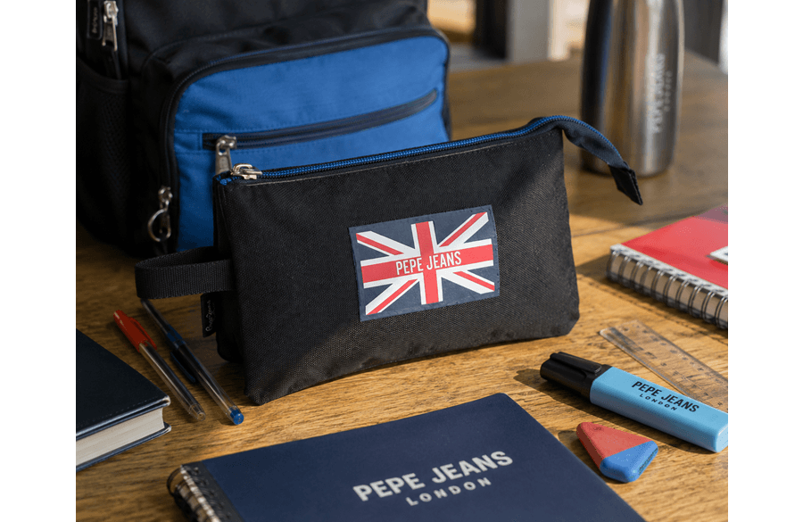 PEPE JEANS HENRY prazna pernica sa 3 pregrade