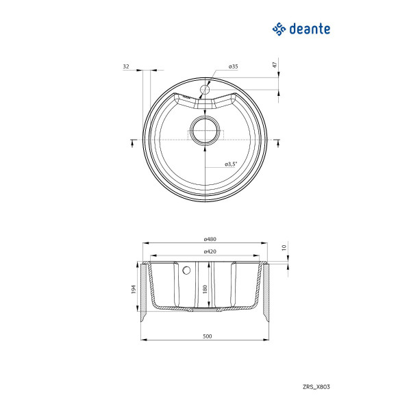 Deante sudopera Solis 48/MGR/2 ZRS S803