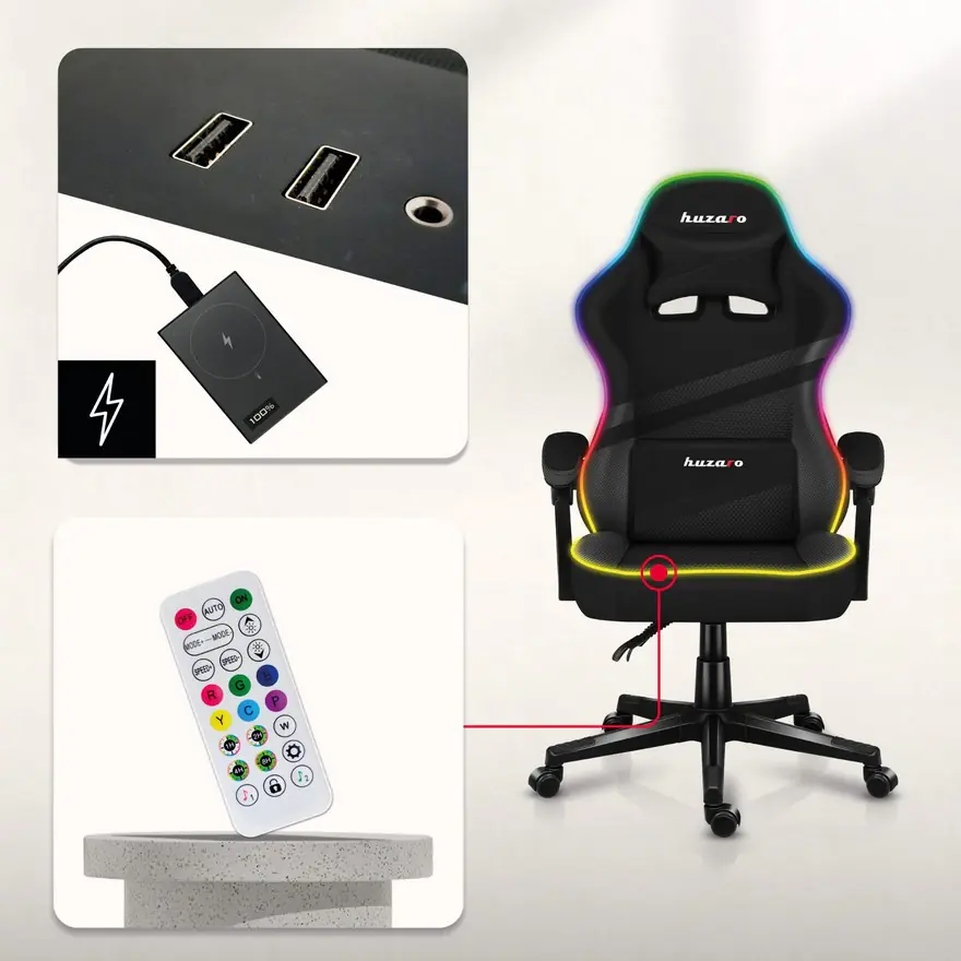 Huzaro Force 4.4 RGB Crna Gaming stolica