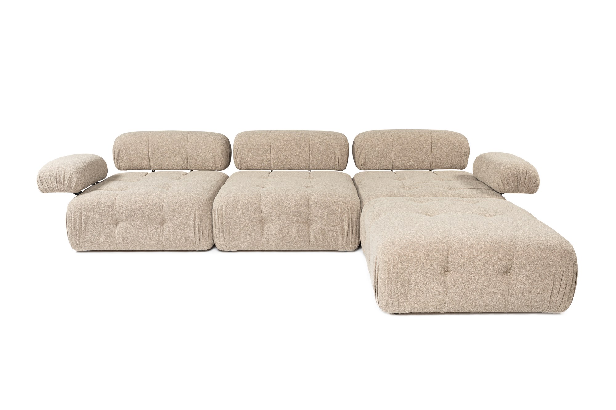 Doblo 3 Seater with Pouffe ( L1-O1-1R-Pouffe) - Peach