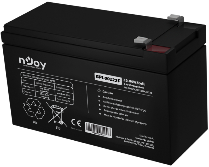 GPL09122F baterija za UPS 12V 9Ah (BTVACIUOCTB2FCW02B)