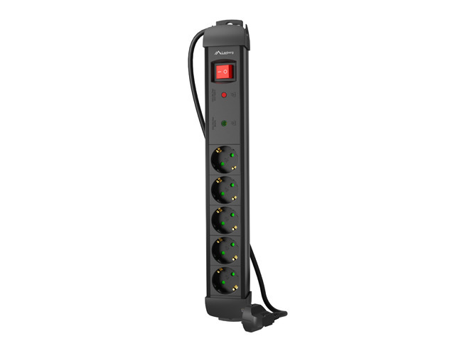 LANBERG Surge Protector SP1 5X Schuko Pro 1.5m, black