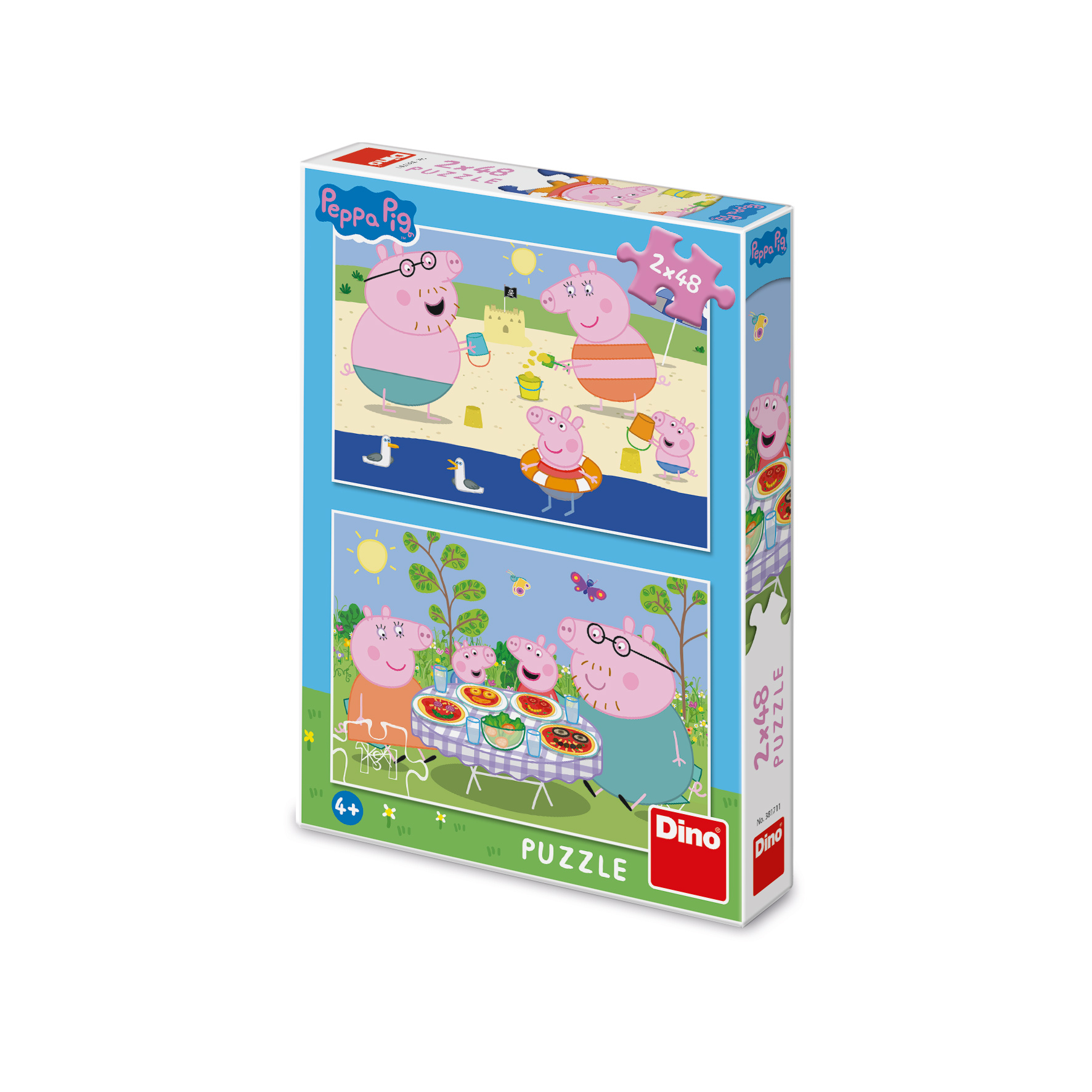 DINO PEPPA PIG: PORODIČNI ODMOR PUZZLE SET 2x48 DELOVA