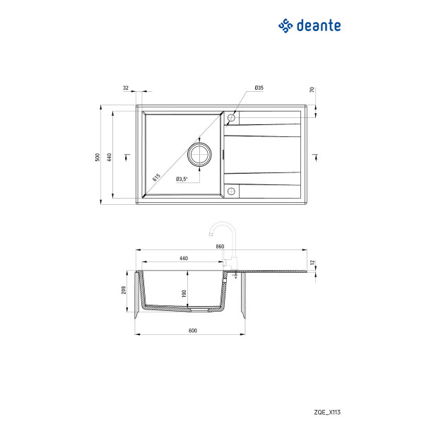 Deante sudopera Eridan 86/ANT/O ZQE T113