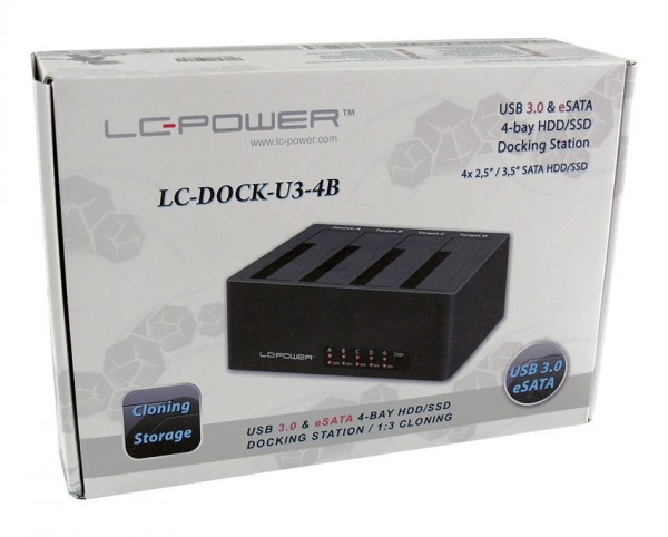 HDD D. Station 4-bay LC-DOCK-U3-4B 4xSSD/HDD, Black, USB 3.0/eSATA